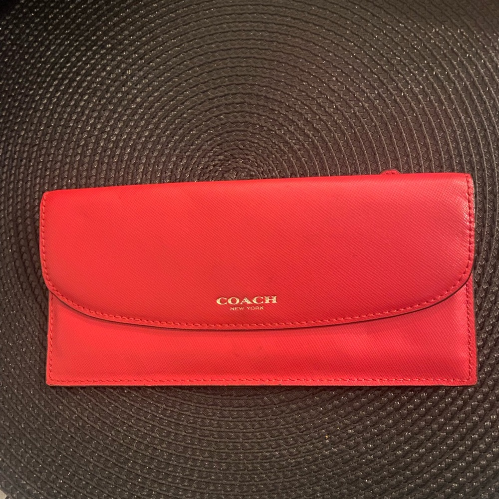 Coach Red Women's Slim Wallet